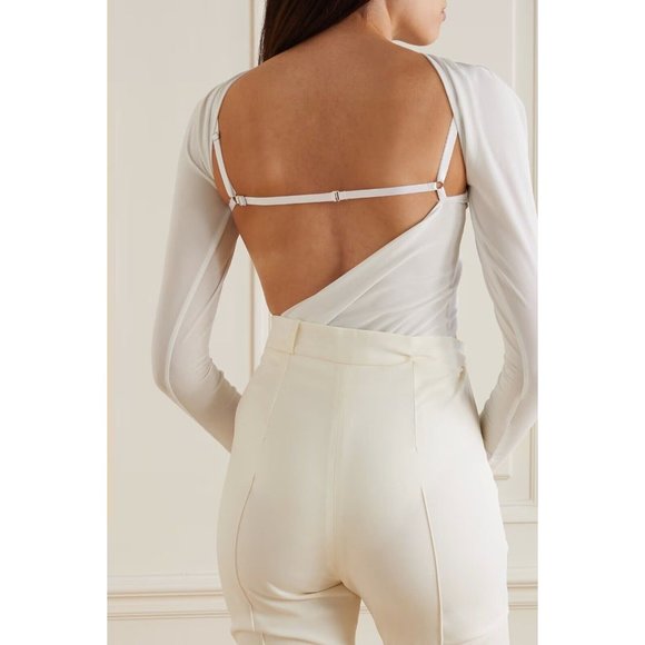 JACQUEMUS Le Body Carozzu White Top Bodysuit - Picture 3 of 7